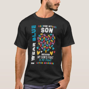 Stolzer autistischer Vater Ich trage Blau für mein T-Shirt