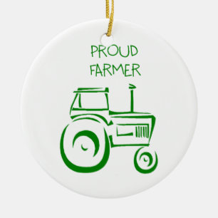 Stolzer Bauers-Traktor Keramikornament