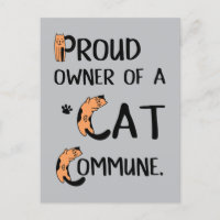 Stolzer Besitzer eines lustigen Cat Commune Design