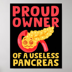 stolzer Besitzer eines nutzlosen Pankreas Typ 1 Di Poster