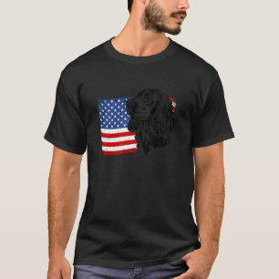 Stolzer Boykin Spaniel Amerikanische US-Flagge Pat T-Shirt