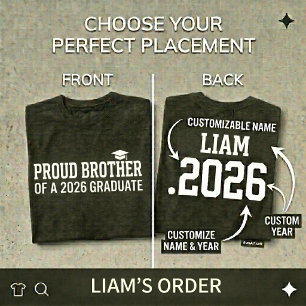 STOLZER BRUDER Abschlussjahrgang 2026 Personalisie T-Shirt