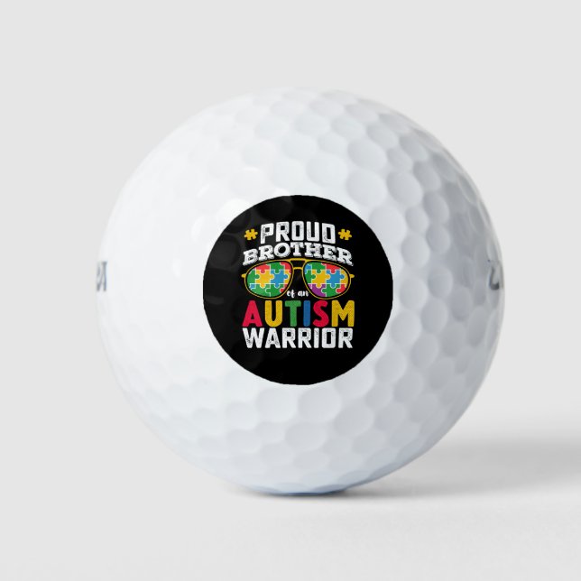 stolzer Bruder einer Familie des Autismus Kriegers Golfball (Vorderseite)