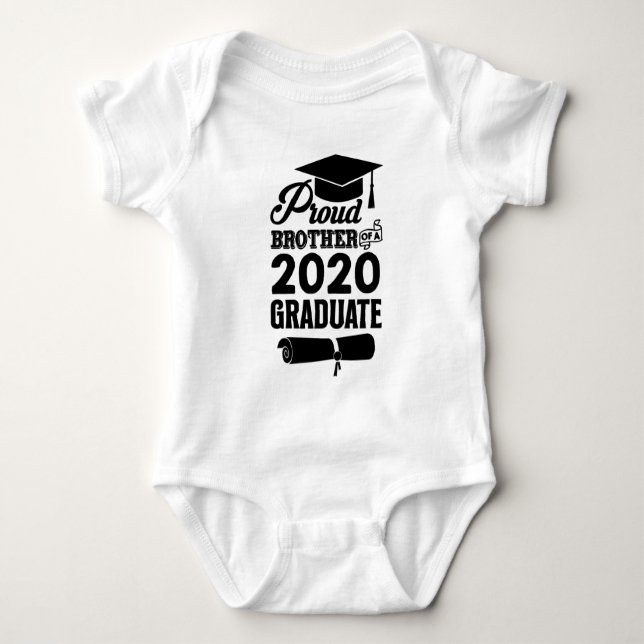 stolzer Bruder eines Absolventen 2020 Baby Strampler (Vorderseite)