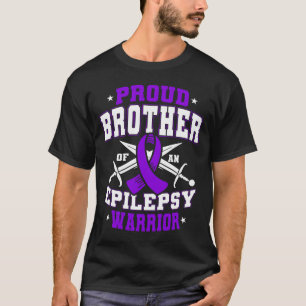 Stolzer Bruder eines Epilepsie-Kriegers lila T-Shirt