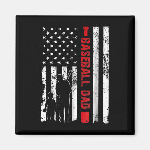 Stolzer Bysebyll Vater Amerikanische Flagge Sport Magnet