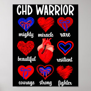 Stolzer Chd-Krieger Angeborene Herzkrankheit Bewus Poster
