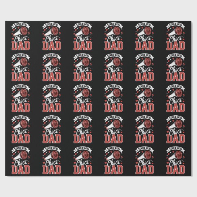 Stolzer Cheer Senior-Vater 2026 Geschenkpapier (Flach)