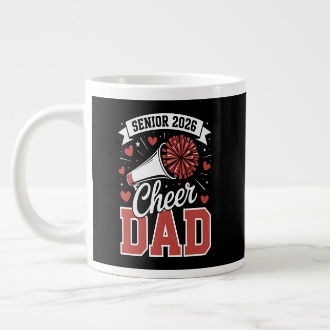 Stolzer Cheer Senior-Vater 2026 Jumbo-Tasse (Links)