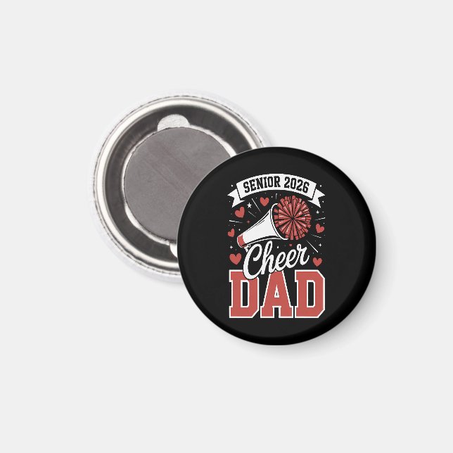Stolzer Cheer Senior-Vater 2026 Magnet (Vorderseite/Rückseite)