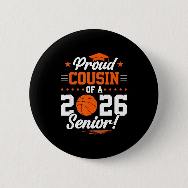 Stolzer Cousin 2026 Senior Basketball Design Button (Vorderseite)
