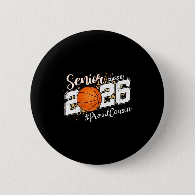 Stolzer Cousin 2026 Senior Basketball Design Button (Vorderseite)