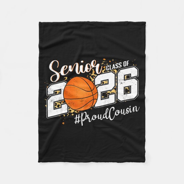 Stolzer Cousin 2026 Senior Basketball Grafik Kunst Fleecedecke (Vorderseite)