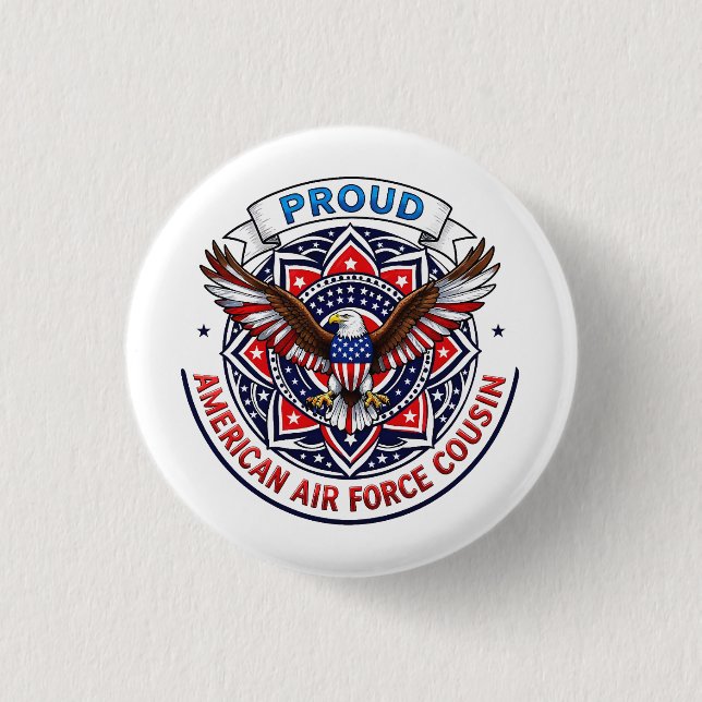 Stolzer Cousin der US-Luftwaffe Button (Vorderseite)