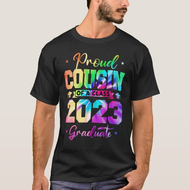 Stolzer Cousin eines 2023 Absolventen Senior 23 Fa T-Shirt (Vorderseite)