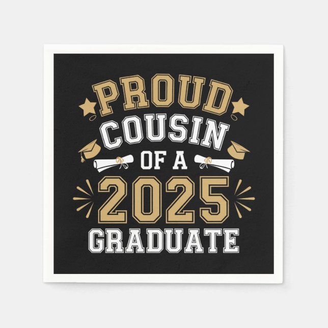 Stolzer Cousin eines 2025-Grad-Abschlusses Serviette (Vorderseite)