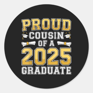 Stolzer Cousin eines 2025 Graduate Shirt Cl 2025 G Runder Aufkleber