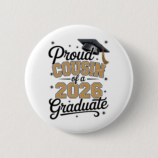 Stolzer Cousin eines Gold-Absolventen 2026 Gold-Ab Button (Vorderseite)