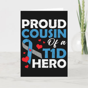 Stolzer Cousin eines Typ-1-Diabetes-Helden-Warrior Karte