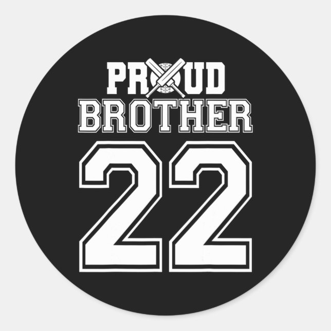 Stolzer Cricket-Bruder Nummer 22  Runder Aufkleber (Vorderseite)