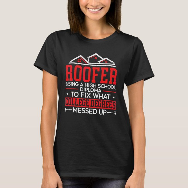 Stolzer Dachdecker Dachflüsterer Dach-Ninja Job Da T-Shirt (Vorderseite)