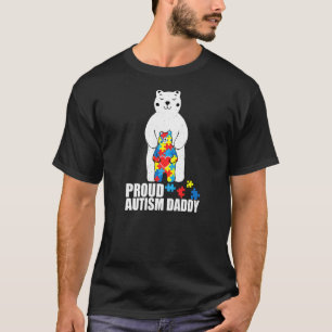 Stolzer Daddy-Bär Autismus-Bewusstseins-Puzzleteil T-Shirt