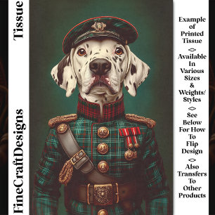 Stolzer dalmatinischer Hund Militäruniform CH5 Dek Seidenpapier