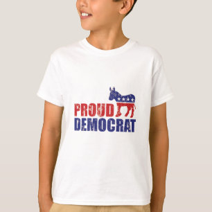 Stolzer Demokrat Esel Bedrängt Braun T-Shirt