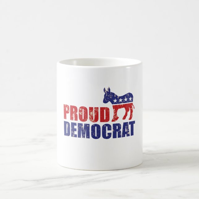 Stolzer Demokrat Esel beunruhigtes TAN Kaffeetasse (Mittel)