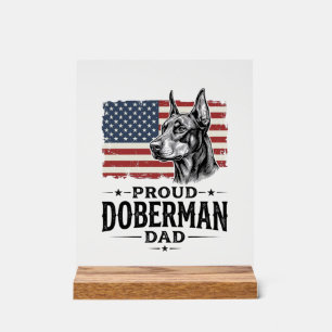 Stolzer Dobermann-Vater Vintage-Flagge Vektor-Desi Acrylschild