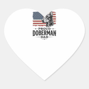 Stolzer Dobermann-Vater Vintage-Flagge Vektor-Desi Herz-Aufkleber