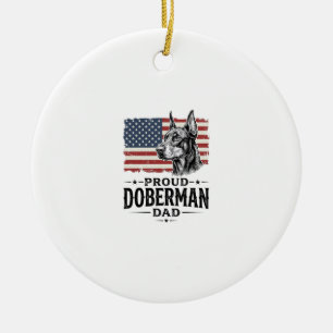 Stolzer Dobermann-Vater Vintage-Flagge Vektor-Desi Keramik Ornament