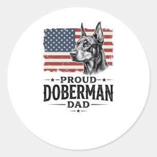 Stolzer Dobermann-Vater Vintage-Flagge Vektor-Desi Runder Aufkleber