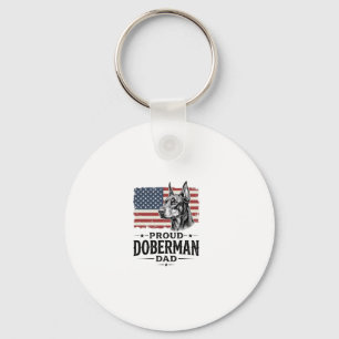 Stolzer Dobermann-Vater Vintage-Flagge Vektor-Desi Schlüsselanhänger