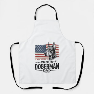 Stolzer Dobermann-Vater Vintage-Flagge Vektor-Desi Schürze