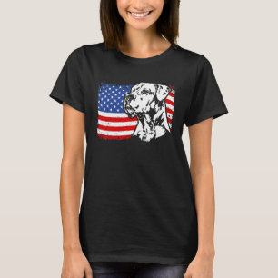 Stolzer Dogo Argentino Amerikanische Flagge Patrio T-Shirt