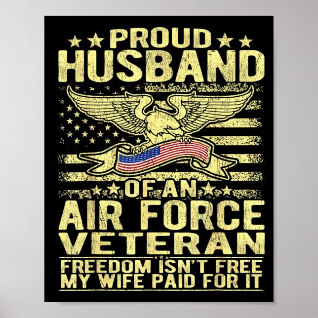 Stolzer Ehemann eines Veteranen der Luftwaffe -Män Poster (Vorne)