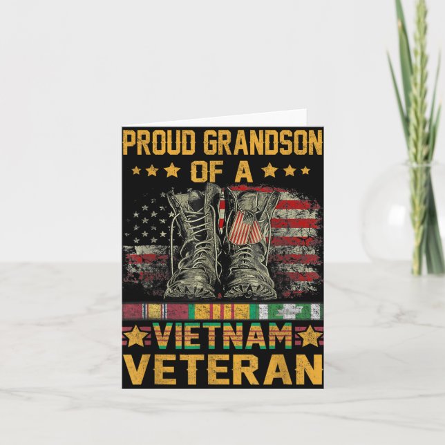 Stolzer Enkel einer vietnamesischen Veteranenflagg Karte (Vorderseite)
