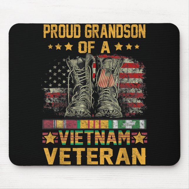 Stolzer Enkel einer vietnamesischen Veteranenflagg Mousepad (Vorne)