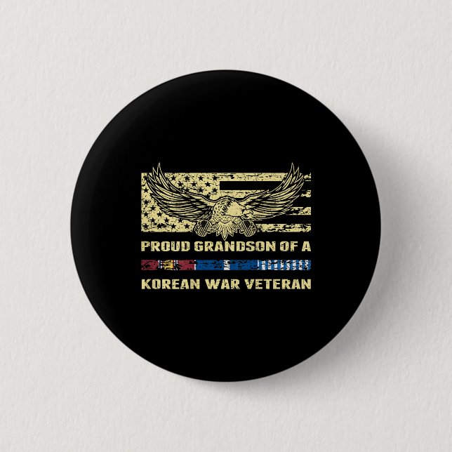 Stolzer Enkel eines Veteranen des Koreakrieges Button (Vorderseite)