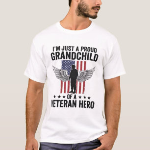 Stolzer Enkel eines Veteranen Held Patriotisches D T-Shirt