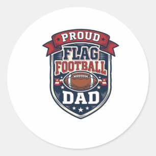 Stolzer Flag Football Vater Vintage Patriotisches  Runder Aufkleber
