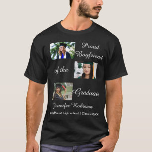 Stolzer Freund der Absolventin mit benutzerdefinie T-Shirt