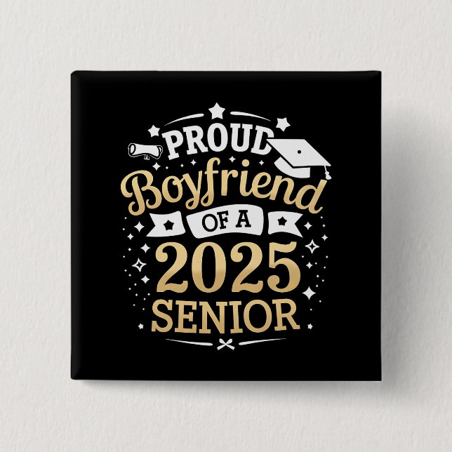 Stolzer Freund eines 2025-Graduate-Abschlusses Button (Vorderseite)