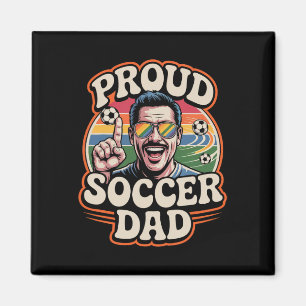 Stolzer Fußballvater Fröhlicher Fan für Väter Magnet