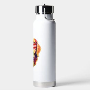 Stolzer Golden Retriever Amerikanische Flagge Sonn Trinkflasche