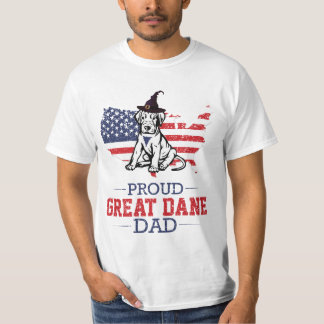 Stolzer Great Dane Vater Amerikanische Flagge Vint T-Shirt