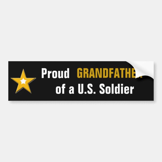 Stolzer Großvater einer US-Soldat-Militär-Familie Autoaufkleber (Vorne)