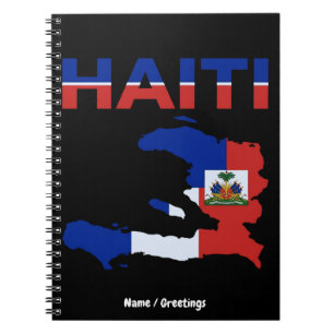 Stolzer Haitianer Haiti-Flagge Karte Heritage-Desi Notizblock