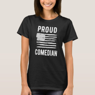 Stolzer Komiker Beruf Amerikanische Flagge Premium T-Shirt